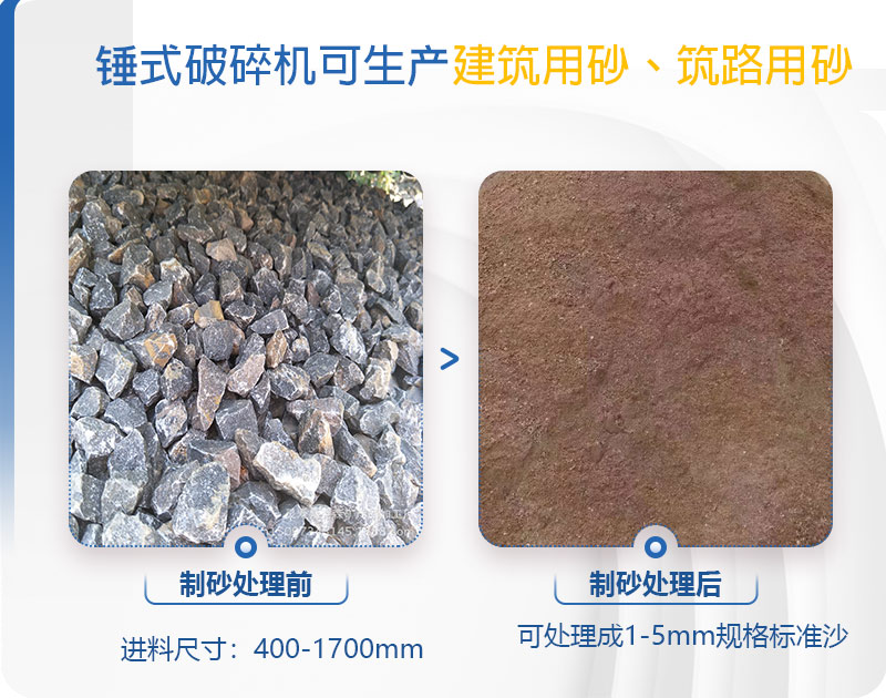 pcz1615重錘破可以制砂嗎，附現(xiàn)場視頻